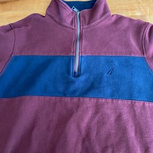 Nautical 1/4 zip fleece sweatshirt